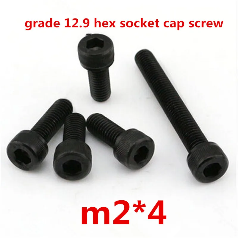 

500pcs m2*4 high strength grade 12.9 alloy steel with black oxide hexagonal / hex socket head cap screw