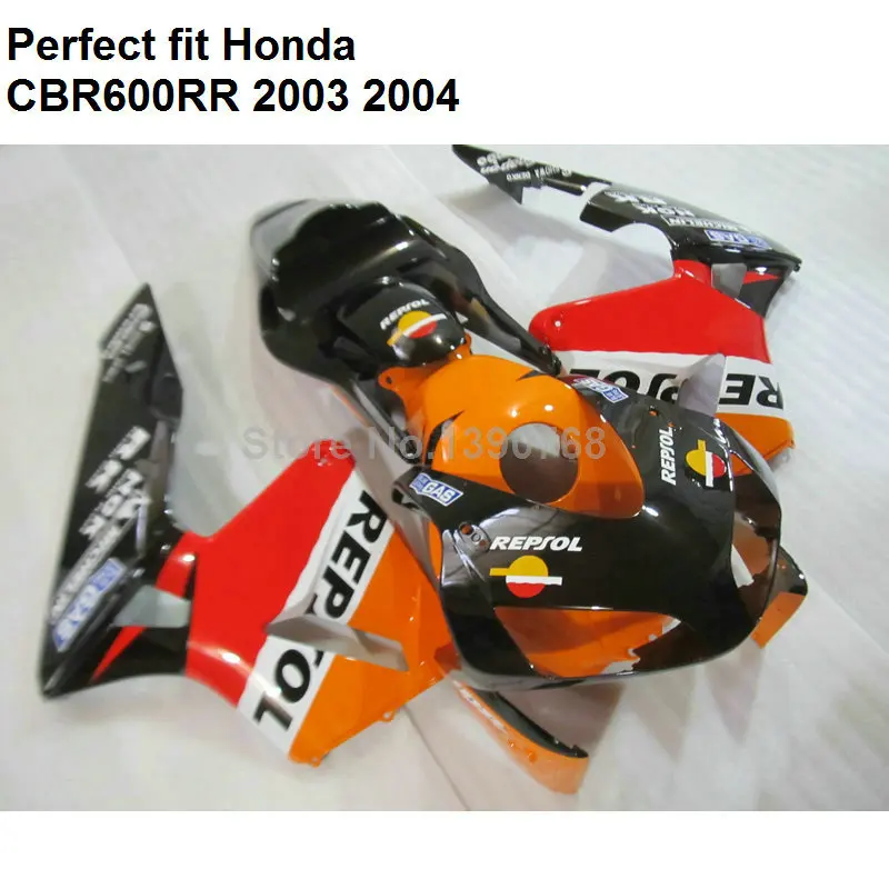 Высококачественный ABS обтекатель для Honda оранжевый черный CBR 600RR 2003 2004 03 04 комплект