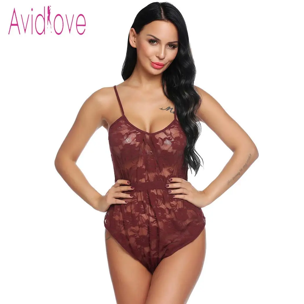 Avidlove Женское боди с чулками кружевное сексуальное нижнее белье цельное
