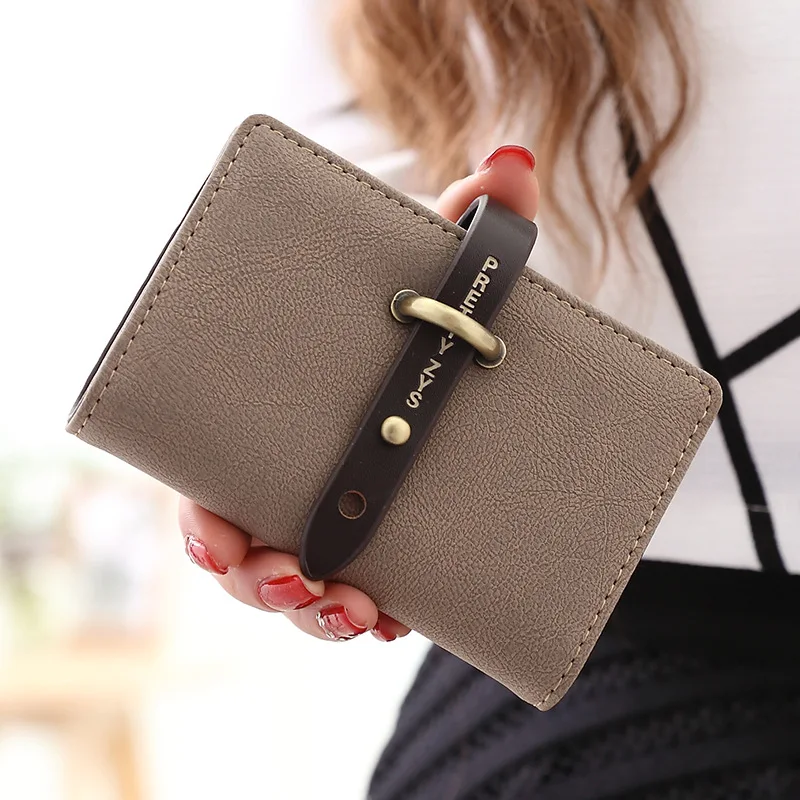 Женский винтажный держатель для кредитных карт из матовой искусственной кожи 20