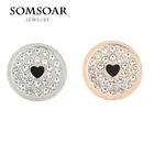 Somsoar Jewelry 33 мм круглый любовь монета диск подходит 35 мм держатель монеты рамка кулон 10 шт.лот