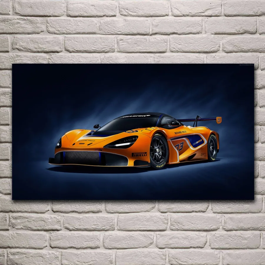 

cool 720s gt3 supercar race tuning cars racing vehicle fabric posters on the wall picture home living room decoration KG868