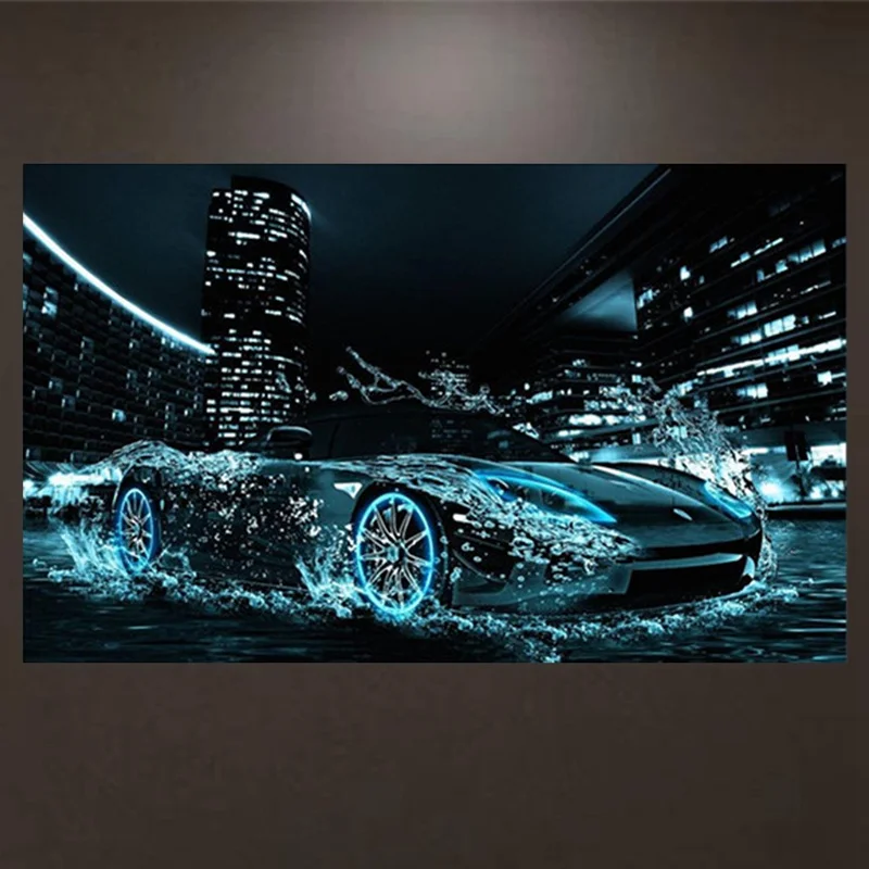 Полная круглая Алмазная мозаика спортивный автомобиль 5d Diy Алмазная вышивка крестиком крутая машина полная Алмазная вышивка городской пейзаж