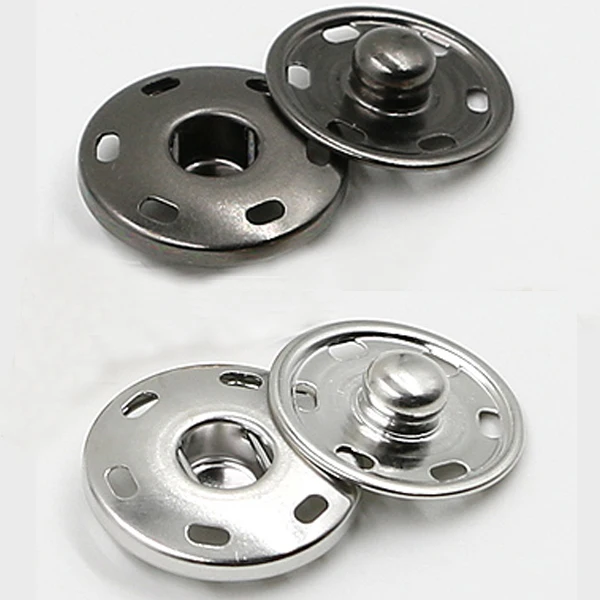 

DIY 100sets/lot 25mm metal brass 2 parts sew on press button snap fasteners silver/black free shipping SF-25mm