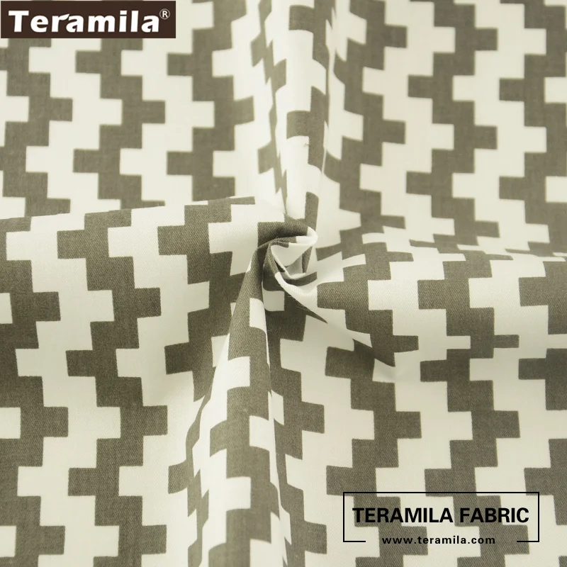 Хлопчатобумажная ткань Teramila с геометрическим принтом квадратный дизайн