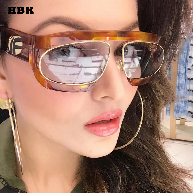 HBK негабаритных итальянских роскошных солнцезащитных очков женские прозрачные