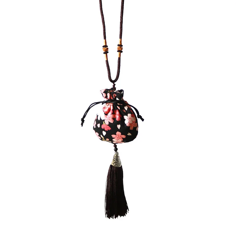 

Japanese style Cherry blossoms dragon boat Dragon Boat Festival lavender sachet satin perfume bag car hang bag creative little