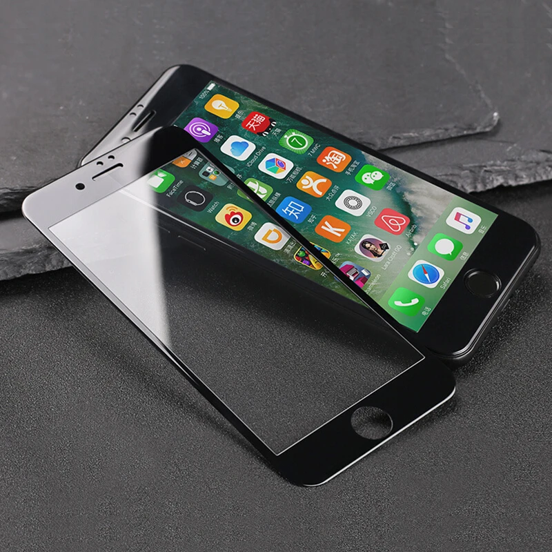 3D изогнутый край Полное покрытие Защита экрана для iPhone 7 6S 8 закаленное стекло XS XR