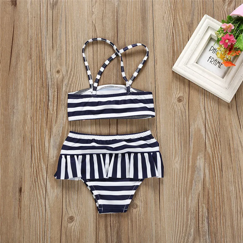 Купальник для девочек Новинка лета 2019 детский купальник в полоску с бантом