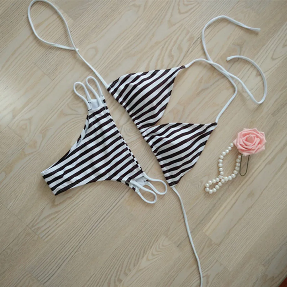 SAGACE летний сексуальный черно-белый полосатый купальник бикини женский 2019