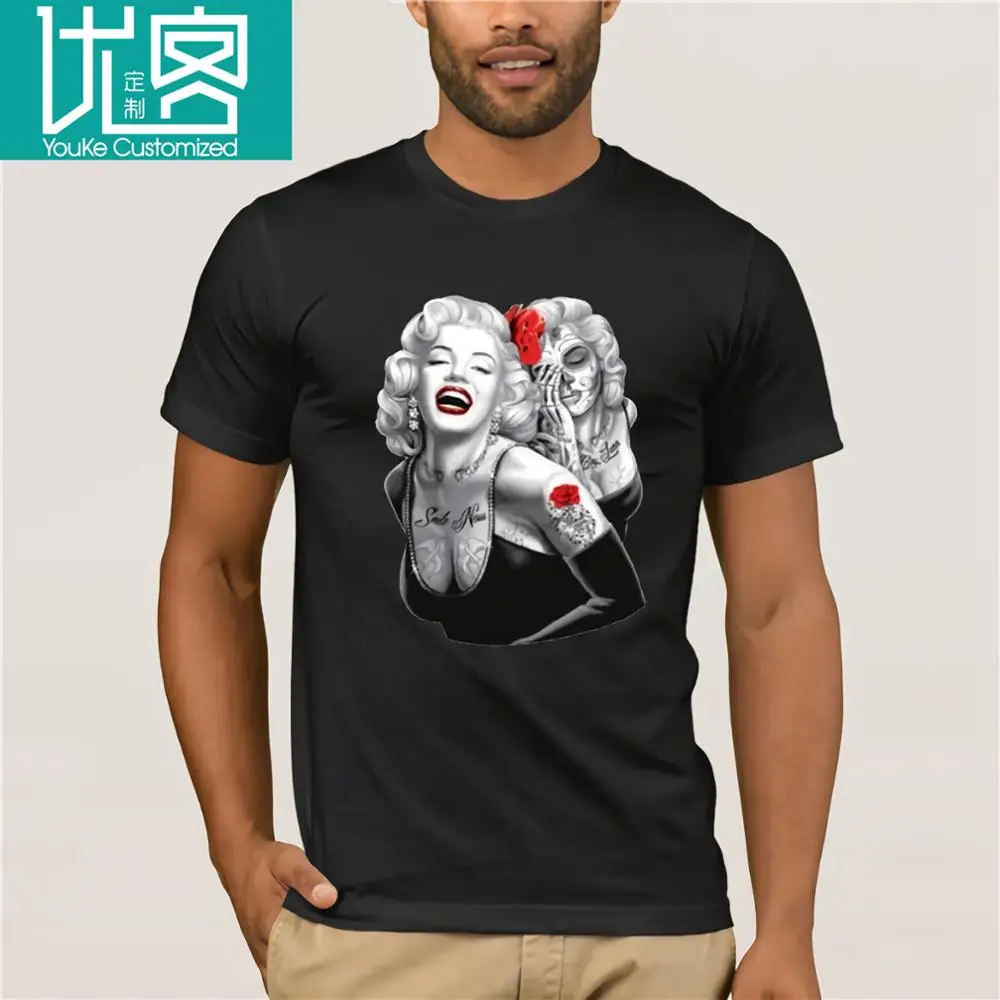 Футболка унисекс Marilyn Monroe. Череп татуированные Американская гордость Улыбка