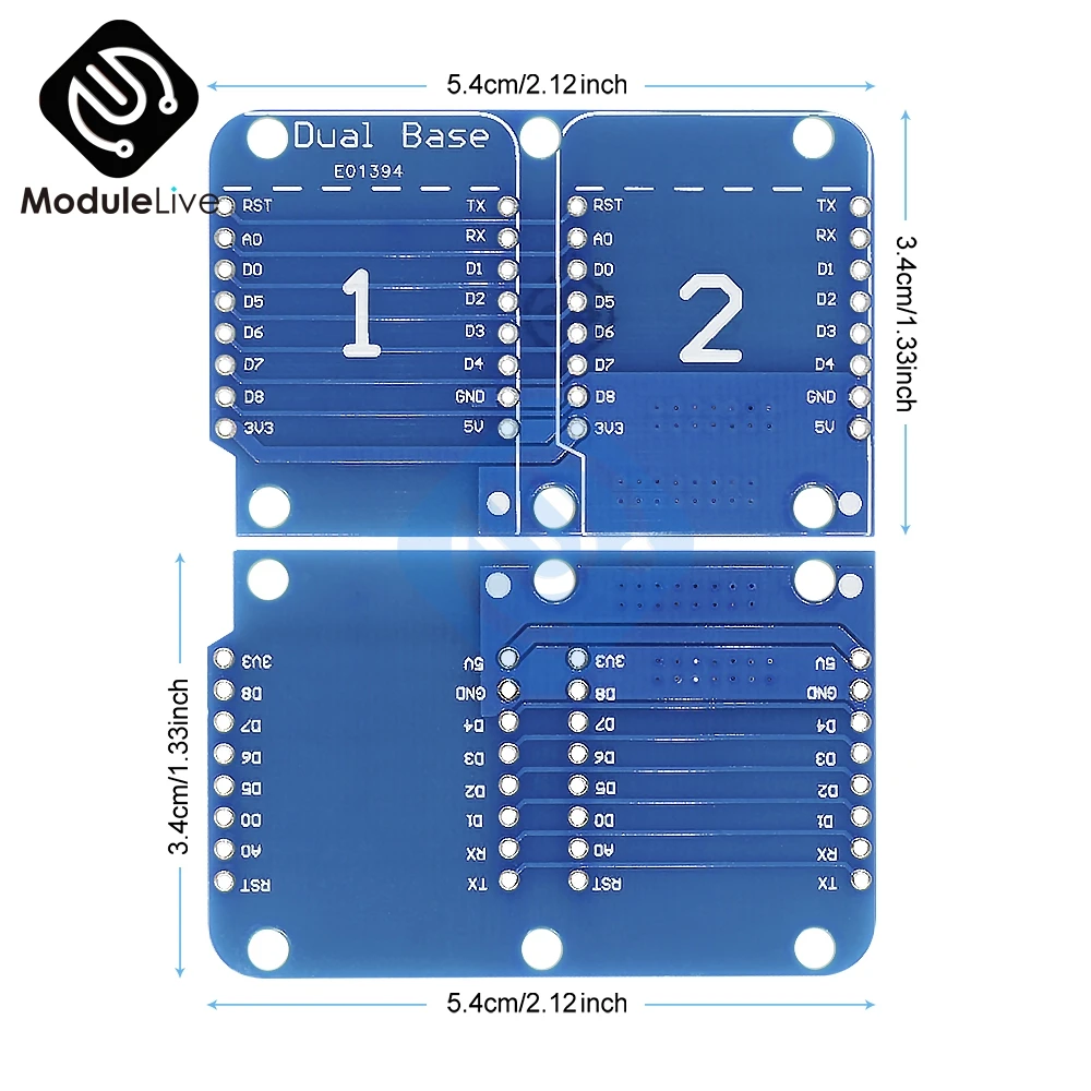 Для Wemos D1 Мини двойная розетка двойной базовый Щит Модуль ESP8266 разработка адаптер