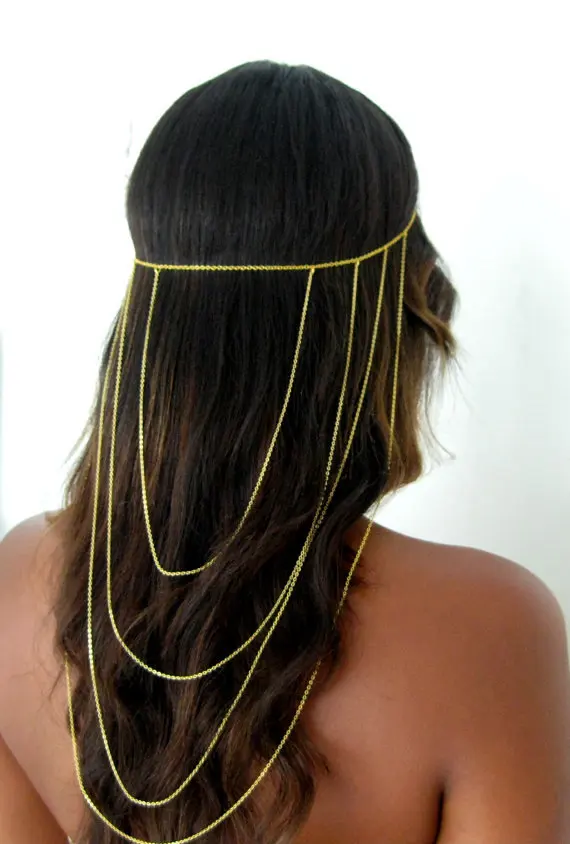 Модная свадебная тиара заколка Женская цепочка для волос бижутерия Тиара