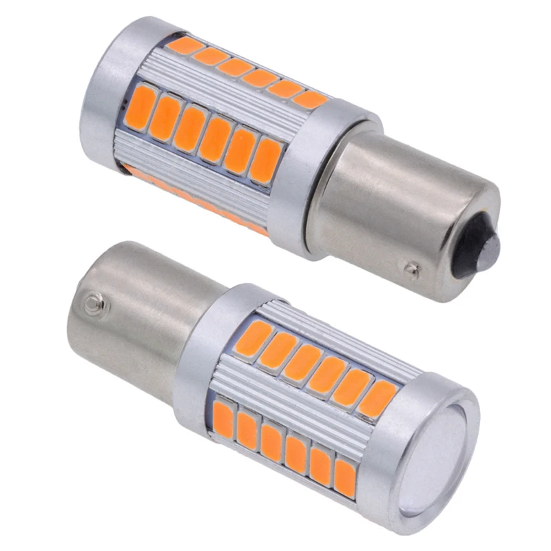 Katur 2x 1156 BAU15S PY21W 150 Degree 1056 1156PY Car LED Lamp Turn Signal Light DC 12V 33-SMD 33 SMD 5630 Orange / Amber