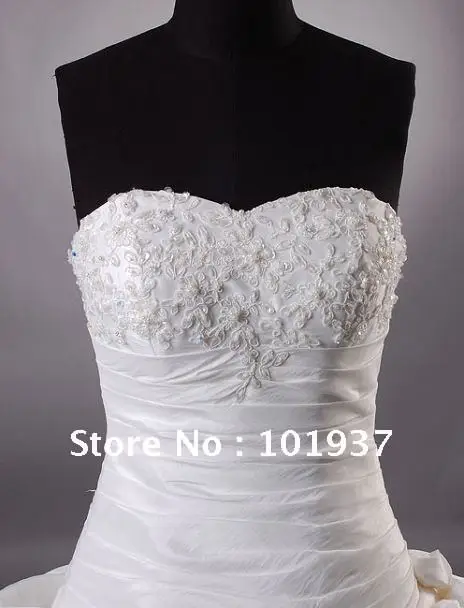 Promotion - Free Shipping Sweetheart Appliqued Beading A-line Real Sample Wedding Dress mg000 | Свадьбы и торжества