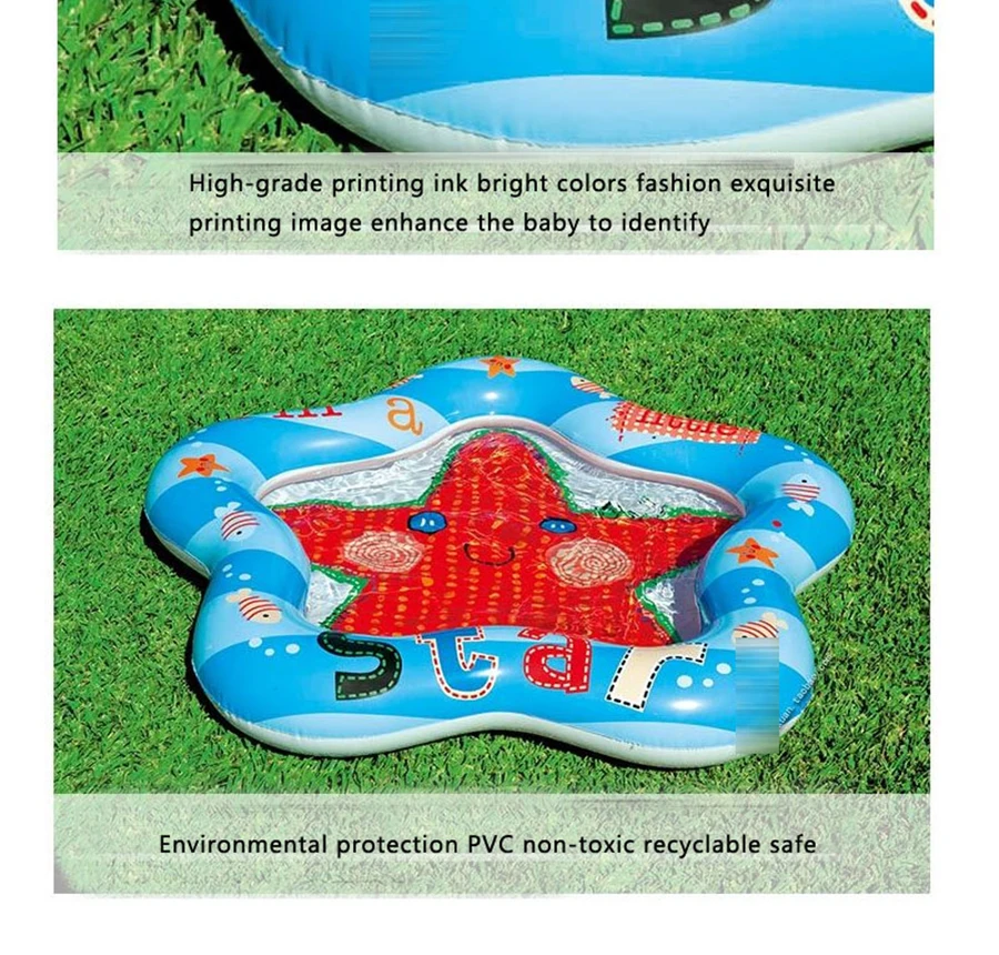 Cute interesting starfish shaped Top-ring Inflatable Support Plastic Bright colors Children's inflatable pool Paddling pool