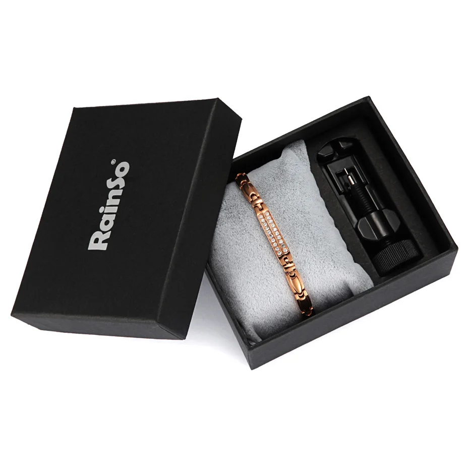 RG bracelet set RainSo Магнитный Браслеты и браслеты для Для женщин Циркон Кристалл Браслеты здорового ювелирных изделий для Для женщин био энергии голограмма Браслеты - Окраска металла: RG bracelet set
