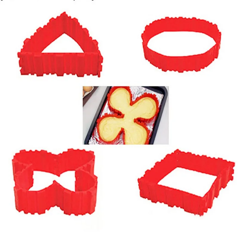 4 шт./компл. силиконовые формы для выпечки Magic Snake Форма пирога DIY прямоугольные