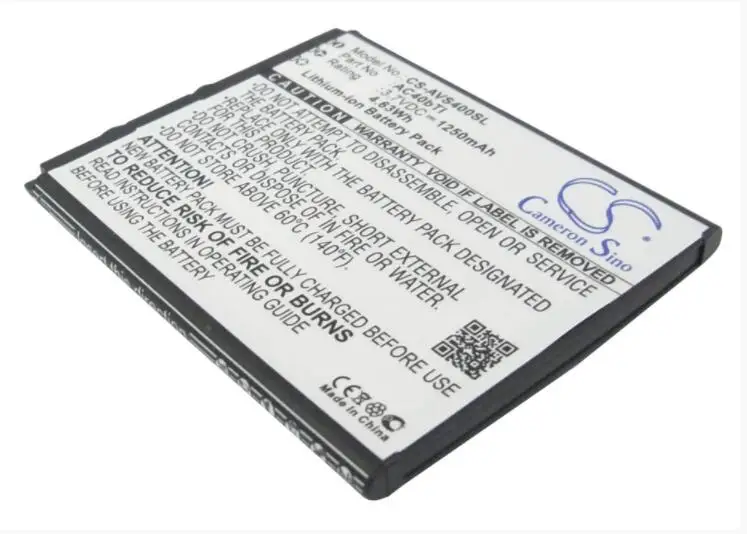 Аккумулятор Cameron Sino 1250 мАч для ARCHOS 40b Titanium 4GB Surround AC40bTI Mobile аккумулятор смартфона |