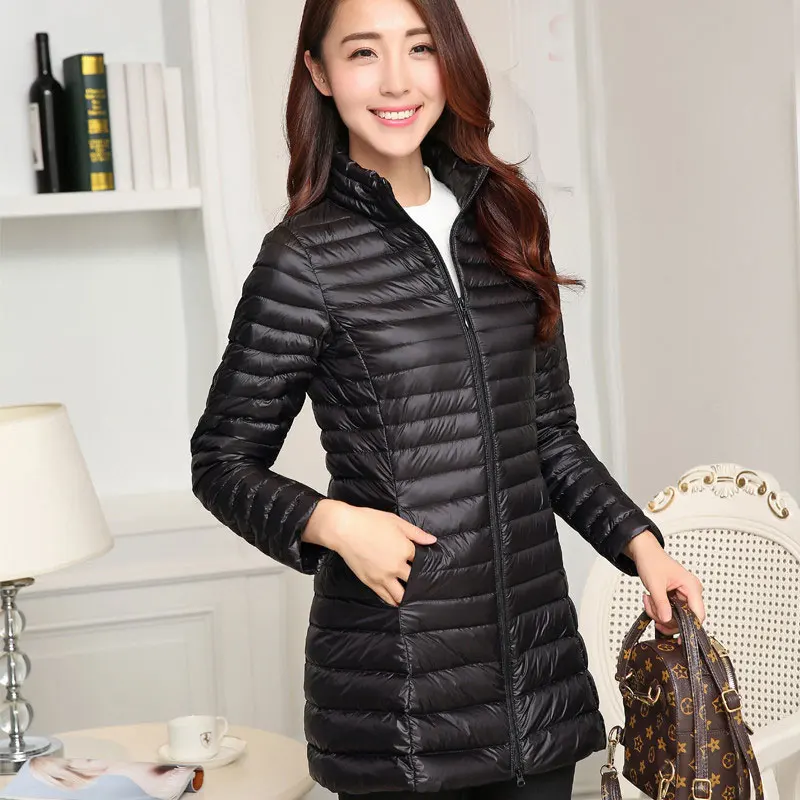 Сверхлегкий женский пуховик 1 шт. 2017 повседневное теплое хлопковое пальто