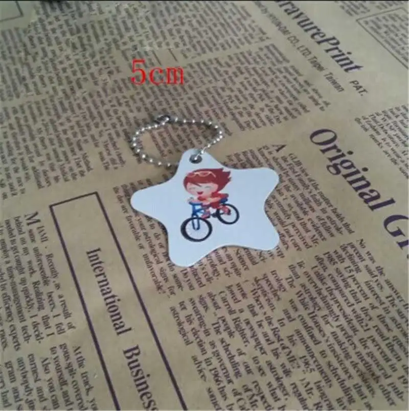 star Сублимационные алюминиевые Заказные брелки для ключей с принтом сердца diy Пустой материал с двух сторон может быть напечатан 10 шт./лот - Цвет: star