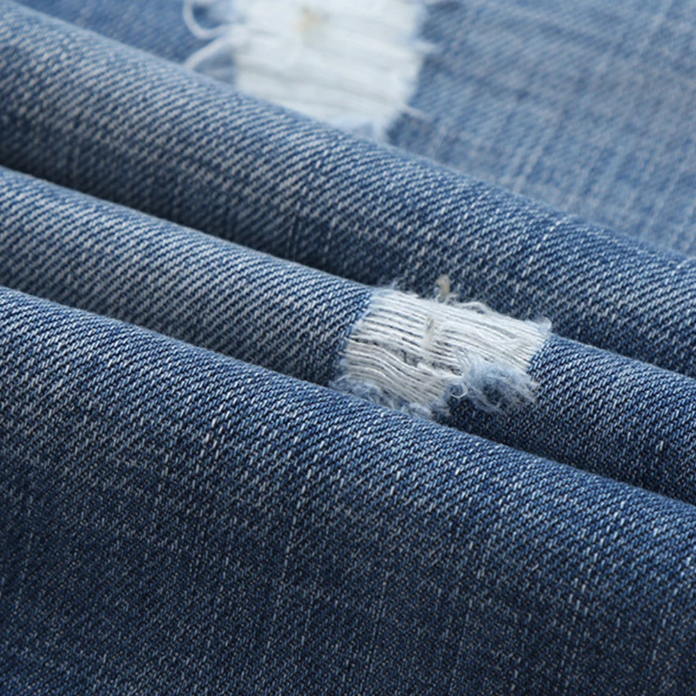 2017 Новое Лето Мужчины Шорты Тонкий Denim Проблемные Отверстие Короткие Джинсы