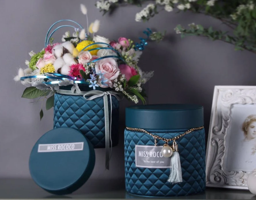 2 шт круглая Цветочная коробка высокое ведро цветочный букет упаковка Подарочная