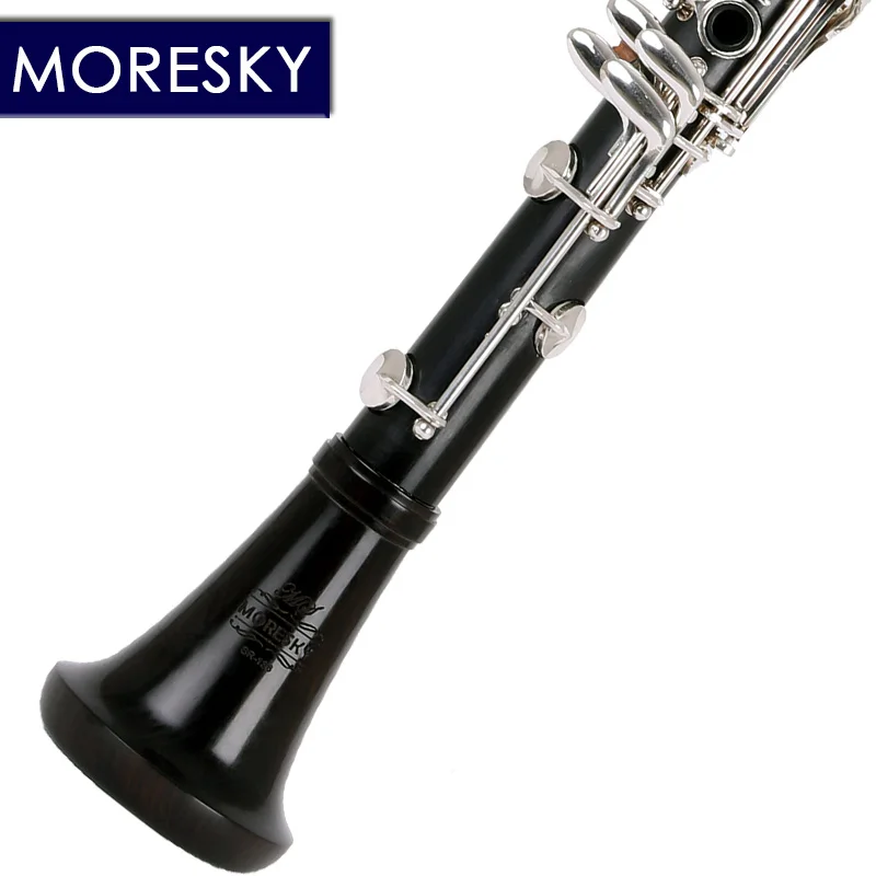 MORESKY Профессиональный кларнет из черного дерева bB Мелодия 18 клавиш посеребренный