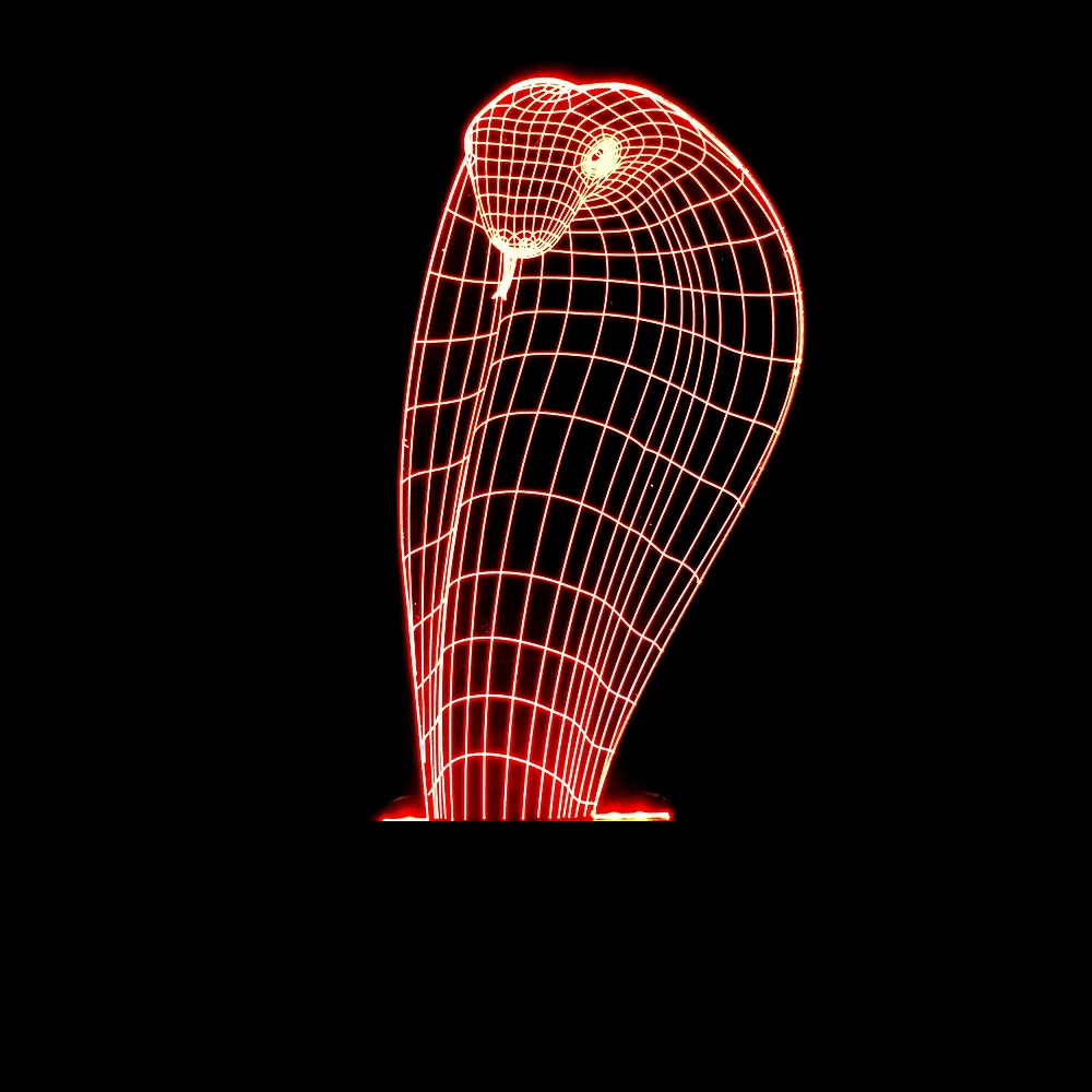3d лампа в виде головы кобры питона креативный подарок настольная светодиодная