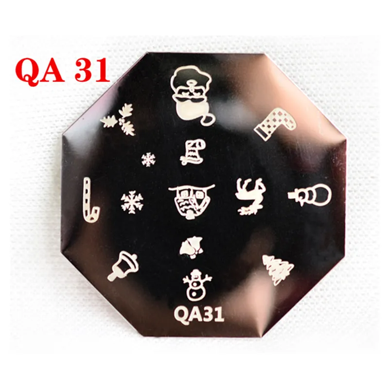 1 ШТ. Новогодняя Тема Ногтей Штамповки Пластин Из Нержавеющей Стали Xmas Снежинка