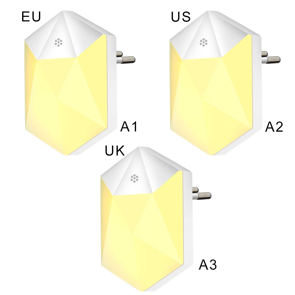 

Bedroom Light Sensor Control Night Light Mini EU US UK Plug Lamp For Baby Feeding Sleeping 9.5*6cm