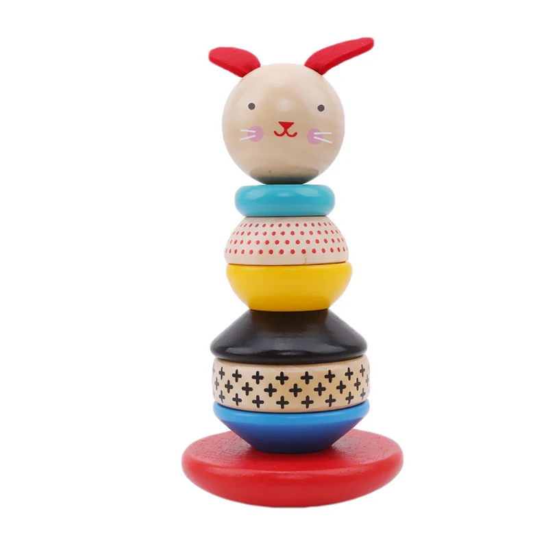 Кролик Дети DIY деревянные детские мягкие Блоки Красочные игрушки игра игрушка