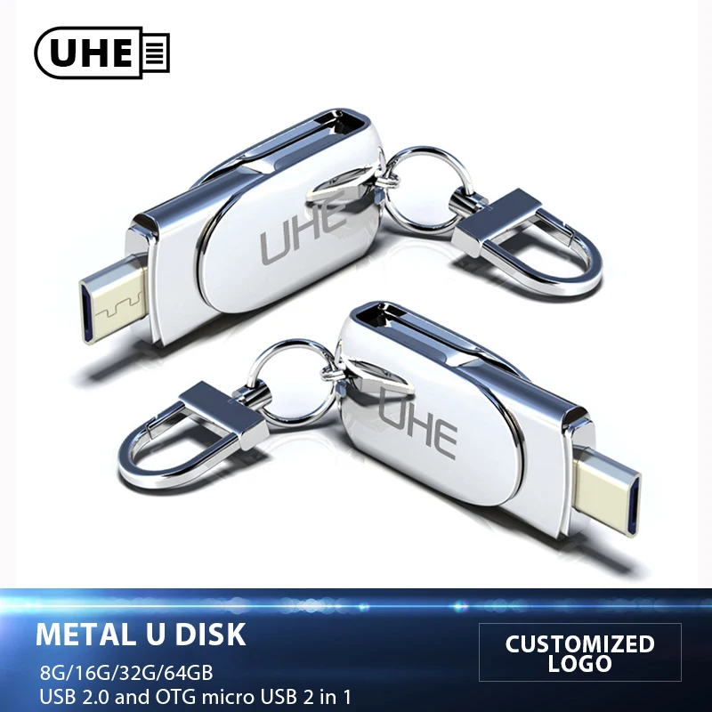 UHE USB Flash Drive 32GB 3.0 Pendrive For PC Metal flash disk for Iphone 8 plus pen drive personalizado OTG flashdisk | Компьютеры и