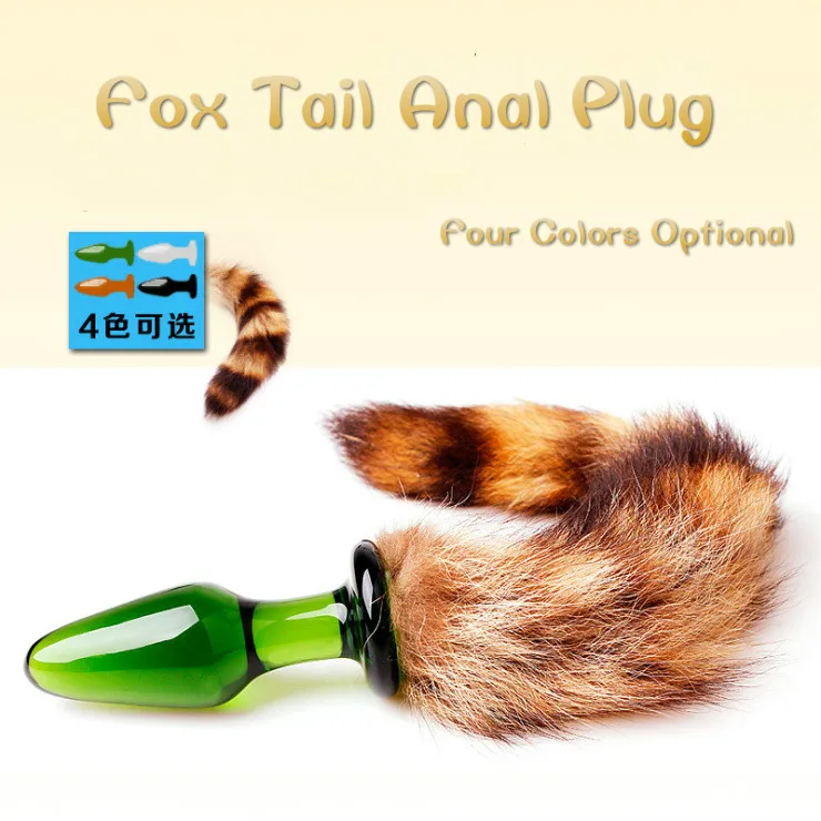 Лиса хвост анус собачий Хрустальная стеклянная Анальная пробка для взрослых