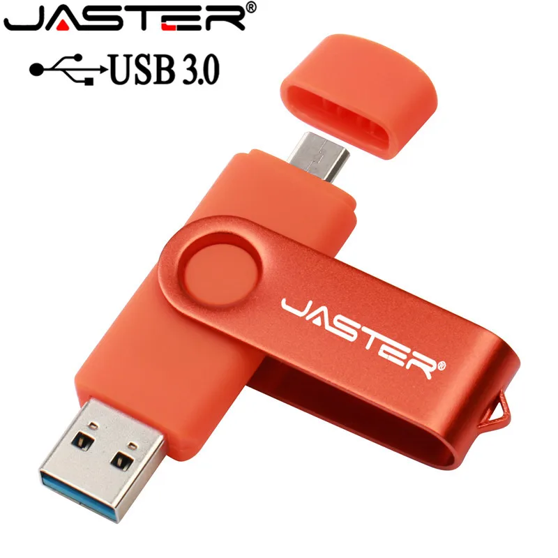 JASTER USB 3,0 OTG USB флеш-накопитель Флешка для Android смартфон 64 ГБ 32 ГБ 16 ГБ 8 ГБ металлическая OTG USB карта памяти