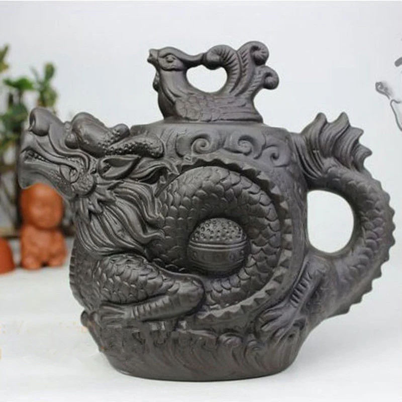 

Authentic Yixing Teapot Dragon and Phoenix Tea Pot 530ml Big Capacity Purple Clay Tea Set Kettle Kung Fu Teapot