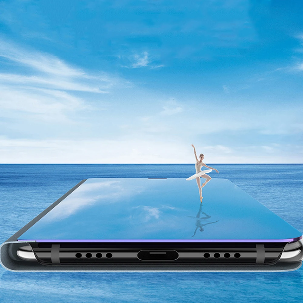 Умный зеркальный флип-чехол для samsung Galaxy S10 S9 S8 Plus Note 8 9 S7 Edge прозрачный вид