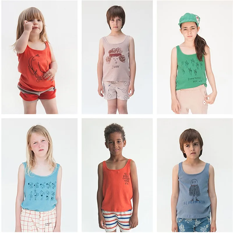 Детские топы Детский жилет летние футболки для мальчиков и девочек 2018 модные с