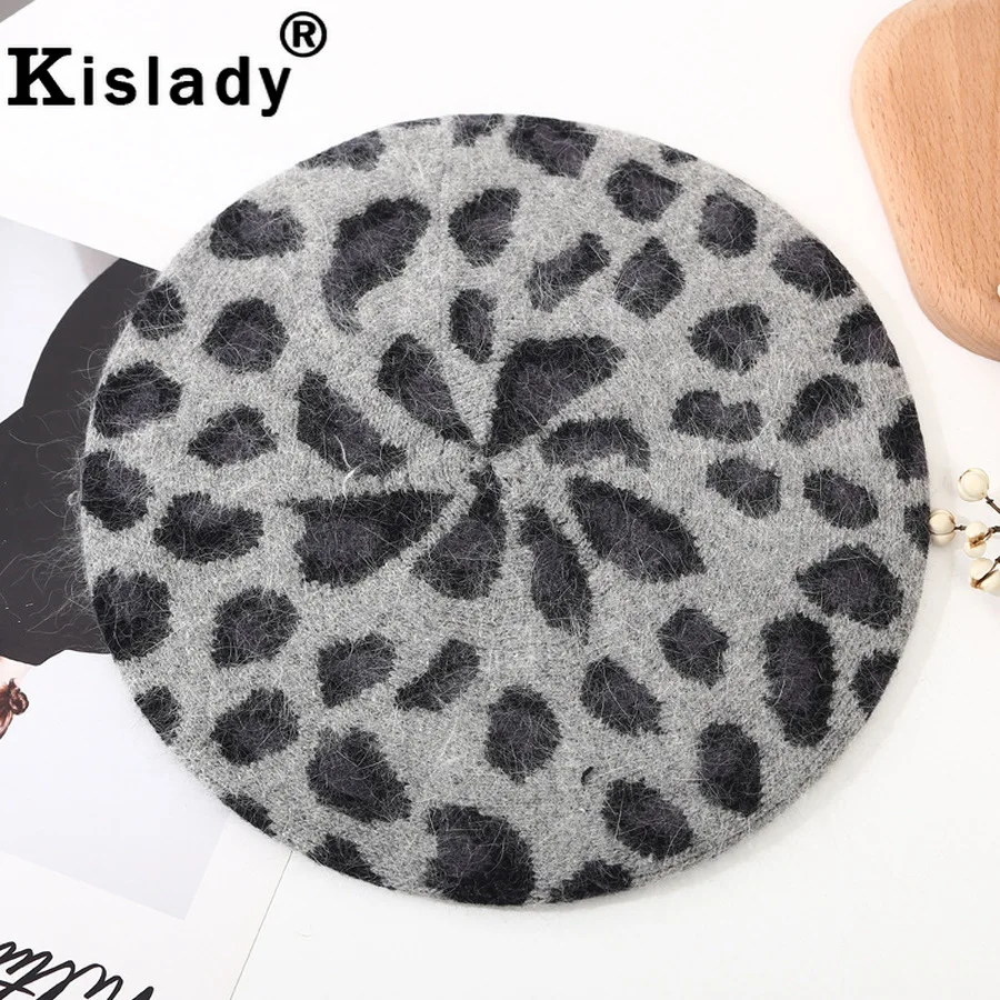 Kislady модные элегантные леопардовые береты шапки новые осенние зимние Уютные