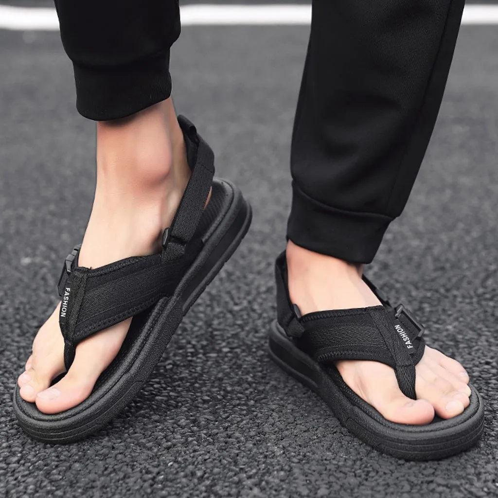 Новинка 2019 года сезон весна-лето мужские летние сандалии Вьетнамки уличная