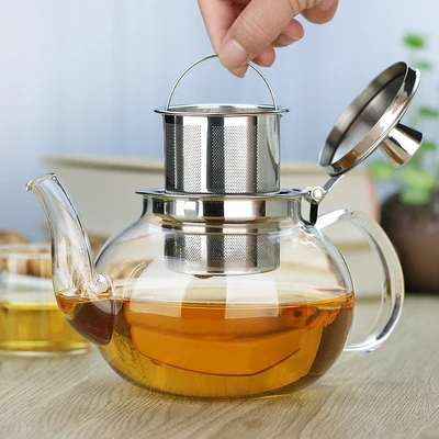 Upgraded 800ml PINDEFANG 500~ 800 мл различные ShapeHeat стойкие-30~ 150oC боросиликатный стеклянный чайник классический заварочный набор из нержавеющей стали - Цвет: Upgraded 800ml