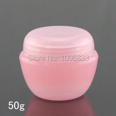 

50g Pink Plastic Cosmetic Jar, Cream Bottle, Pink Mushroom Jar, Empty Cosmetic Container, Cosmetic Sample Bottle, 45PCS/Lot