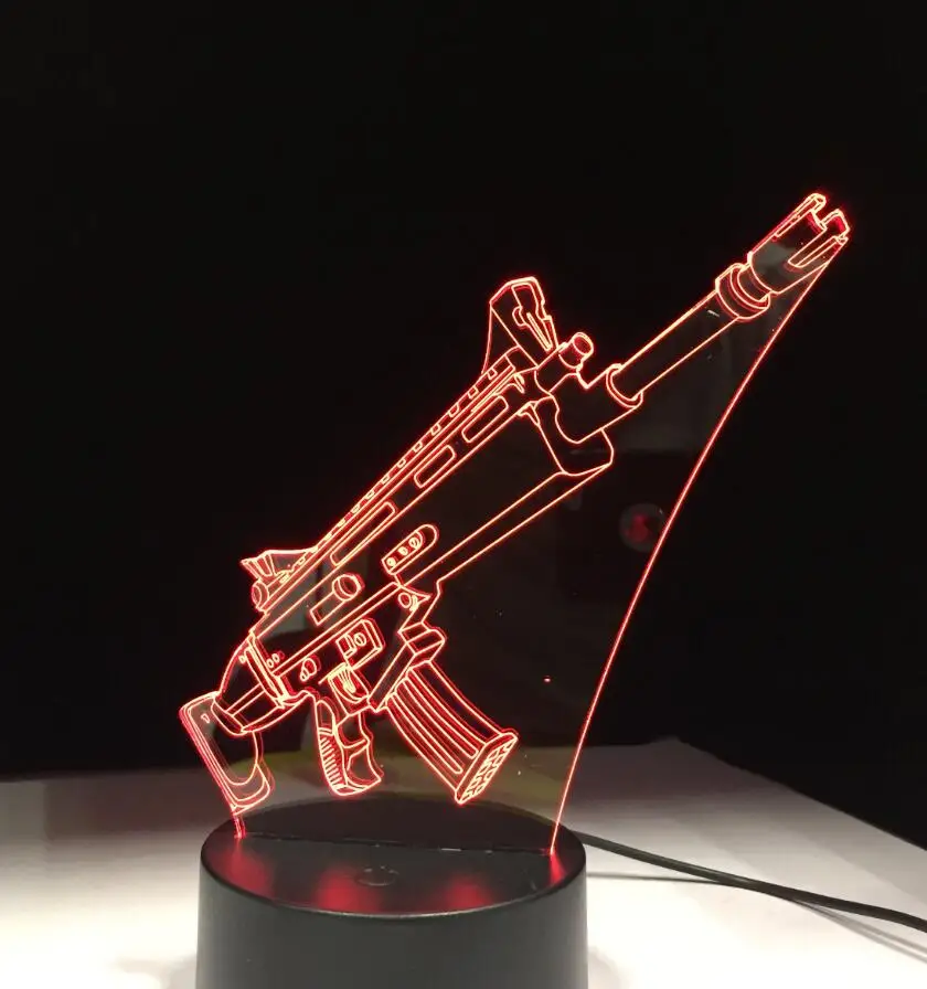 3D Lamp 2 Светодиодный ночник с ракетным пусковым устройством, боевое 3D освещение, 7 цветов, для украшения дома в спальню, детские подарки, Прямая поставка - Испускаемый цвет: 3D Lamp 2
