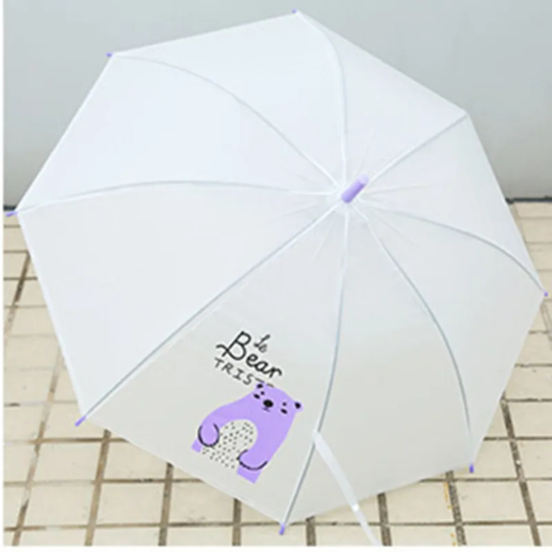 Освежающий длинной ручкой зонтик ветер и дождь милые животные четыре цвета