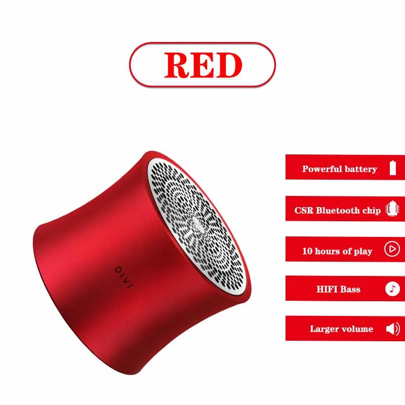 Red Бас музыкальный динамик bluetooth водонепроницаемый портативный открытый мини беспроводной громкий динамик Поддержка TF карты для xiaomi Iphone samsung - Цвет: Red