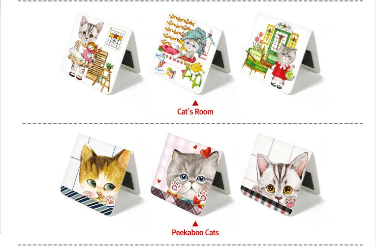 

12 Pcs/Lot Cats Magnetic Bookmark Creative cute cat magnetic bookmarks