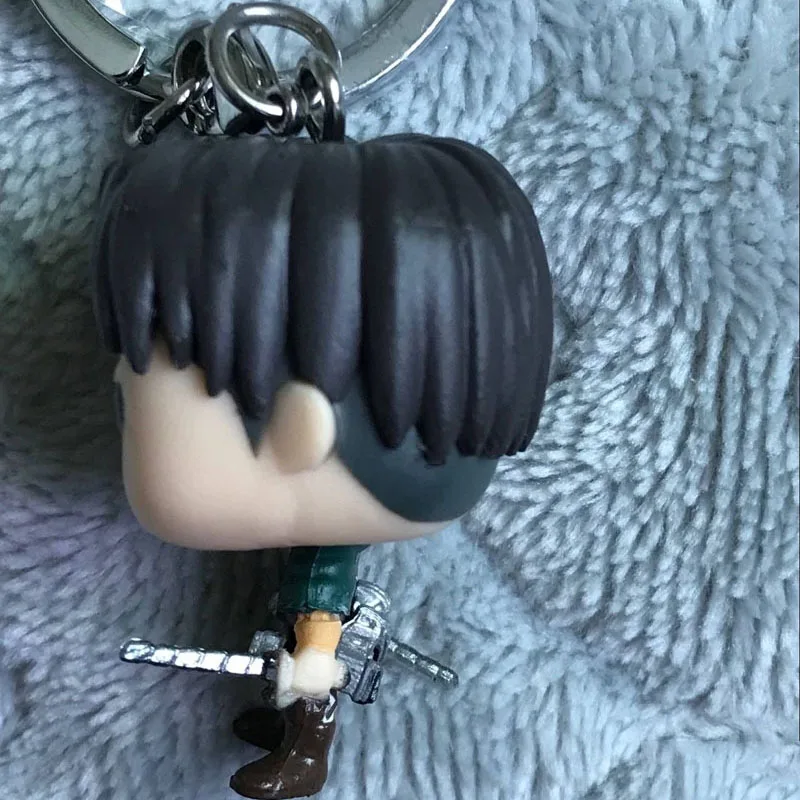 FUNKO POP Pocket Attack on Titan Levi Ackerman брелок виниловая кукла фигурки брелки с коробкой подарки игрушки для детей