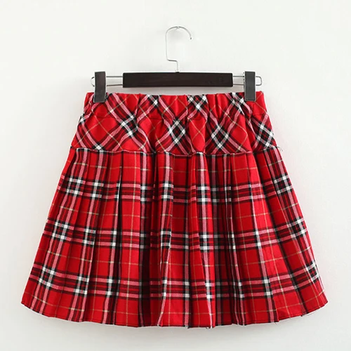 Red Mixed Black Детская юбка школьные юбки для девочек юбка с эластичной резинкой на талии для девочек плиссированные юбки на весну и осень модная детская одежда для школы От 3 до 13 лет - Цвет: Red Mixed Black