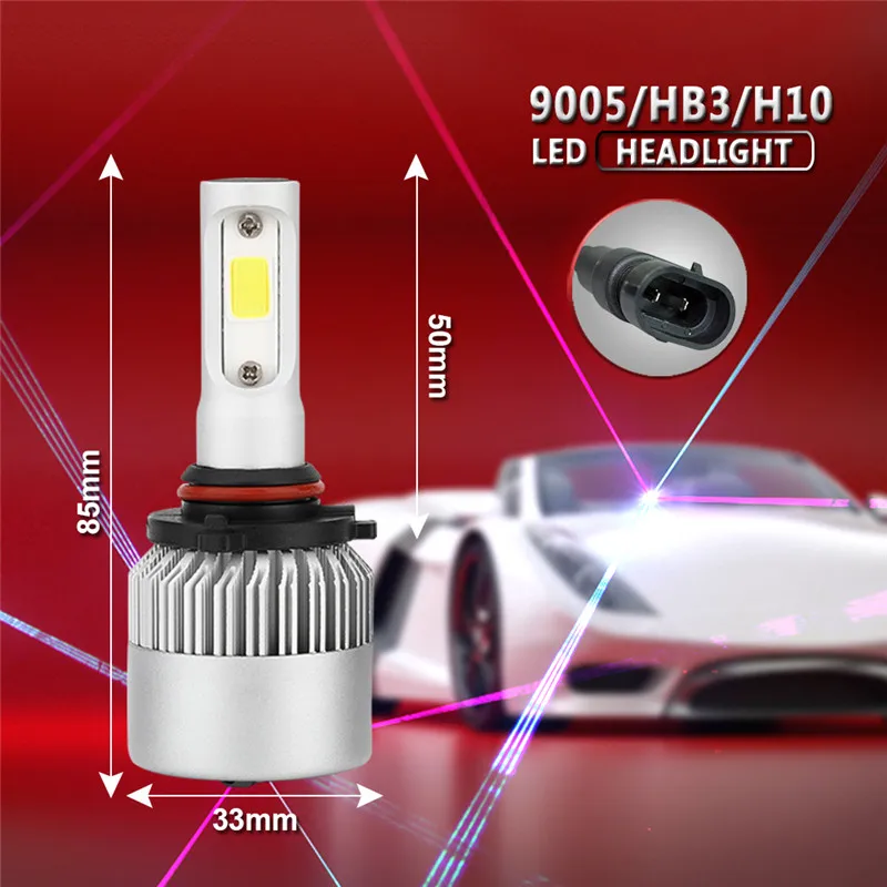 

Оригинальный 1 пара 9005 HB3 H10 S2A-LED фар Conversion Kit 1300 Вт 195000LM лампы 6000K белый сигнальная лампа авто аксессуары
