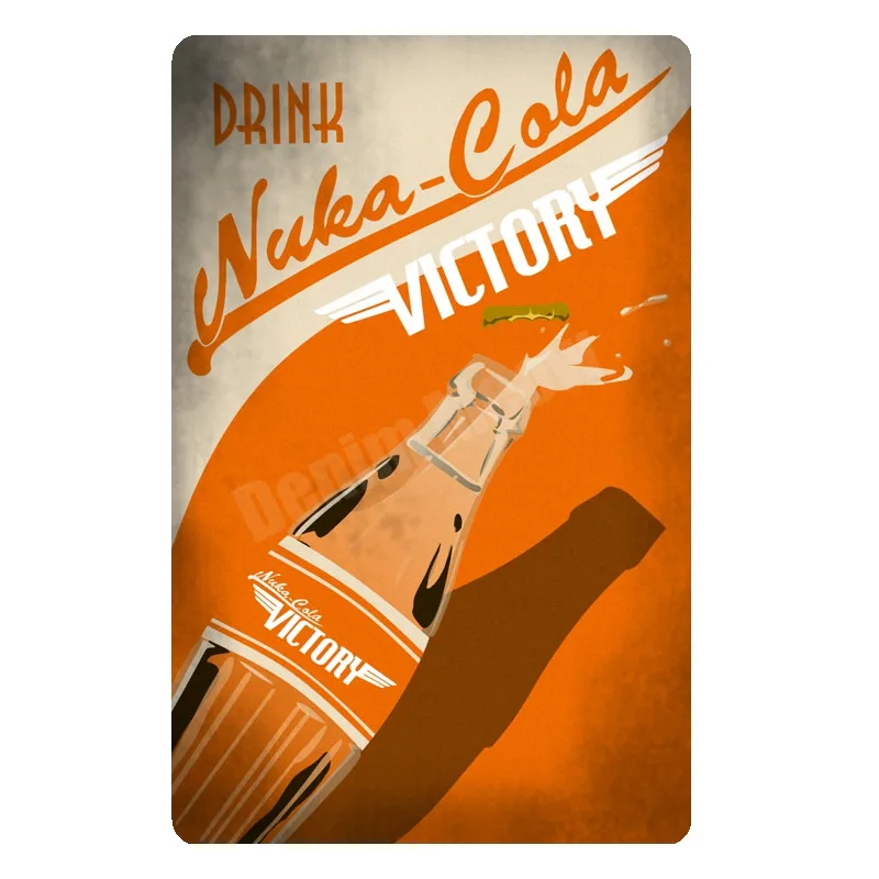 J Nuka Cola ретро металлические знаки Бар Паб декоративная тарелка Fallout настенные наклейки любителей игр художественная жестяная живопись винтажный домашний декор N258 - Цвет: J